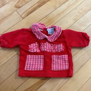 Vintage Carters Classic baby sweater Red Cats Embroidered  Newborn 0-1 months